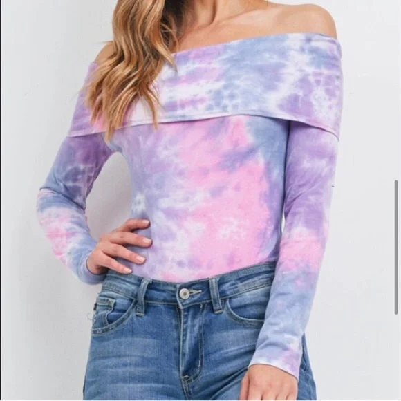 LAST ONE: Tie dye off shoulder bodysuit - Picture 4 of 6
